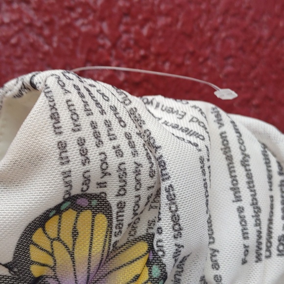 Derek Heart butterflies/newspaper high cut Bodysuit L - Picture 3 of 5